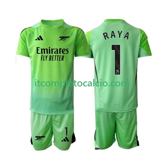 Maglia Arsenal Raya 1 Portiere Divisa Away 2025-2026 Manica Corta ,Bambino