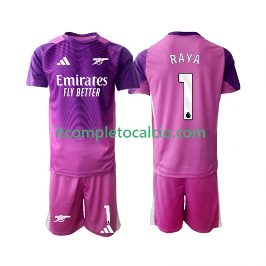 Maglia Arsenal Raya 1 Portiere Terza Divisa 2025-2026 Manica Corta ,Bambino