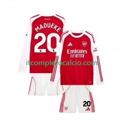 Maglia Arsenal Noni Madueke 20 Divisa Home 2025-2026 Manica Lunga ,Bambino