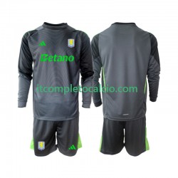 Maglia Aston Villa Portiere Divisa Home 2025-2026 Manica Lunga ,Bambino