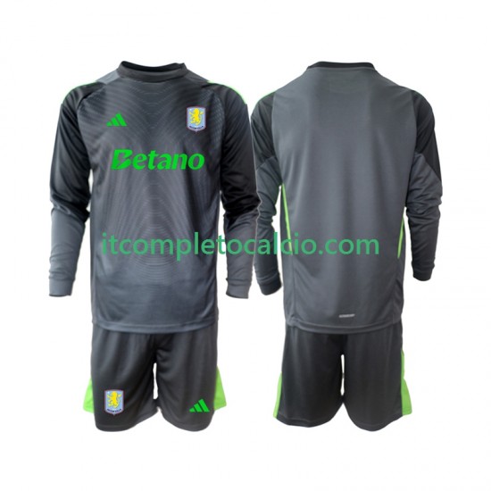 Maglia Aston Villa Portiere Divisa Home 2025-2026 Manica Lunga ,Bambino