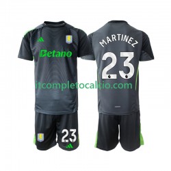 Maglia Aston Villa Emiliano Martinez 23 Portiere Divisa Home 2025-2026 Manica Corta ,Bambino