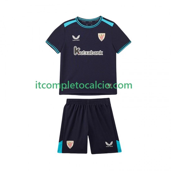 Maglia Athletic Bilbao Divisa Away 2025-2026 Manica Corta ,Bambino