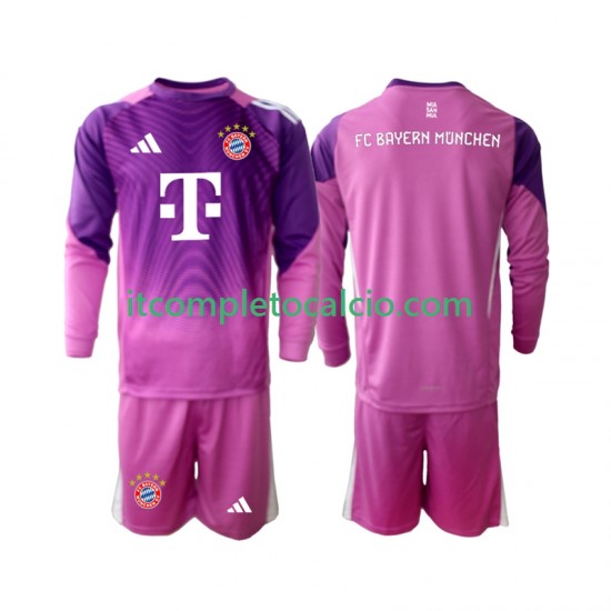Maglia FC Bayern München Portiere Quarto Divisa 2025-2026 Manica Lunga ,Bambino