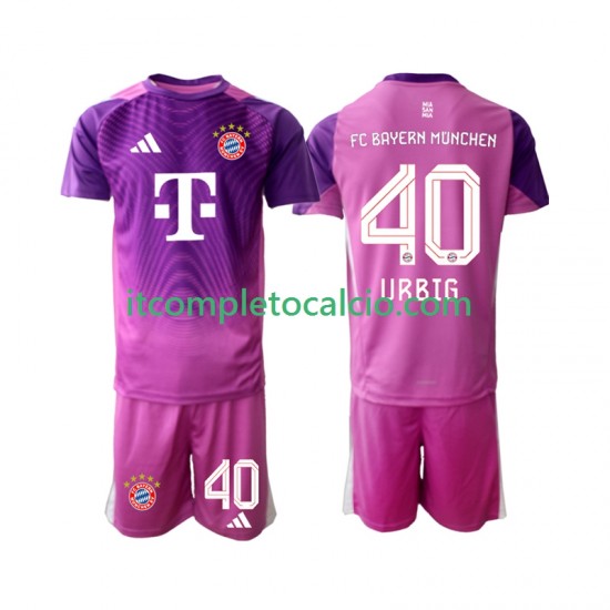 Maglia FC Bayern München Jonas Urbig 40 Portiere Quarto Divisa 2025-2026 Manica Corta ,Bambino