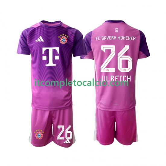Maglia FC Bayern München Sven Ulreich 26 Portiere Quarto Divisa 2025-2026 Manica Corta ,Bambino