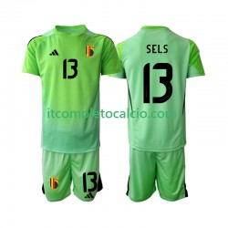 Maglia Belgio Matz Sels 13 Portiere Divisa Home 2025 Manica Corta ,Bambino