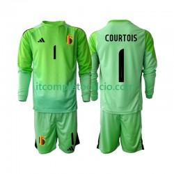 Maglia Belgio Thibaut Courtoi 1 Portiere Divisa Home 2025 Manica Lunga ,Bambino