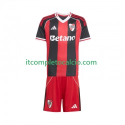 Maglia CA River Plate Divisa Away 2025-2026 Manica Corta ,Bambino