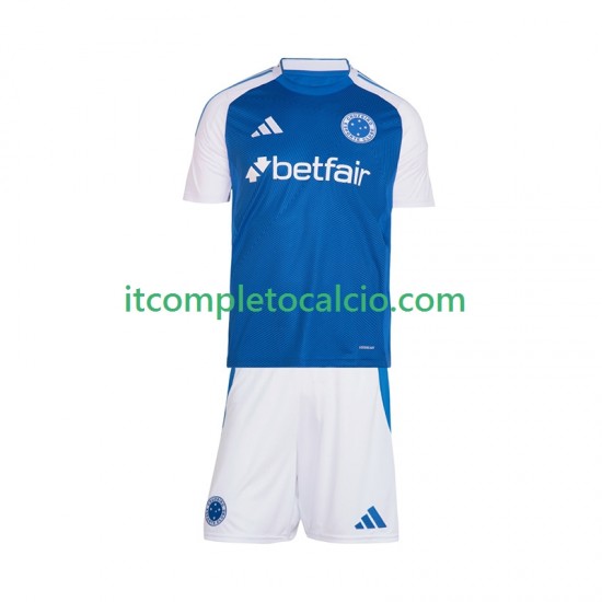 Maglia Cruzeiro Divisa Home 2025-2026 Manica Corta ,Bambino