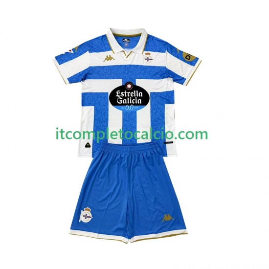 Maglia Deportivo La Coruna Divisa Home 2025-2026 Manica Corta ,Bambino