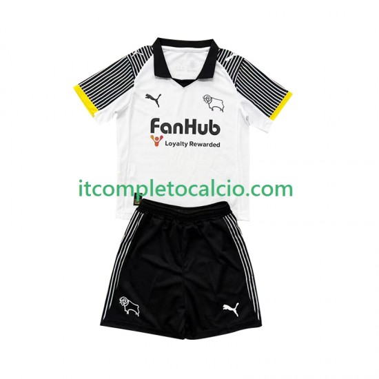Maglia Derby County Divisa Home 2025-2026 Manica Corta ,Bambino