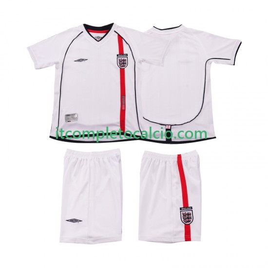 Maglia Inghilterra Retro Divisa Home 2002 Manica Corta ,Bambino