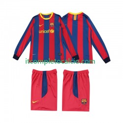 Maglia FC Barcelona Retro Divisa Home 2011 2010 Manica Lunga ,Bambino