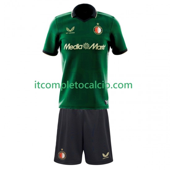 Maglia Feyenoord Rotterdam Quarto Divisa 2025-2026 Manica Corta ,Bambino
