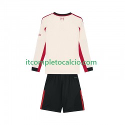 Maglia Liverpool Divisa Away 2025-2026 Manica Lunga ,Bambino