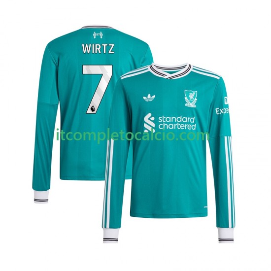 Maglia Liverpool Florian Wirtz 7 Terza Divisa 2025-2026 Manica Lunga ,Uomo