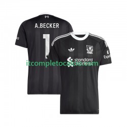 Maglia Liverpool Alisson Becker 1 Portiere Quarto Divisa 2025-2026 Manica Corta ,Uomo