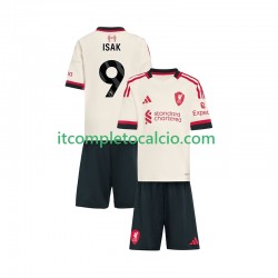 Maglia Liverpool ISAK 9 Divisa Away 2025-2026 Manica Corta ,Bambino