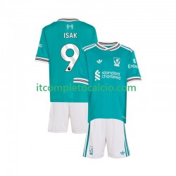 Maglia Liverpool ISAK 9 Terza Divisa 2025-2026 Manica Corta ,Bambino