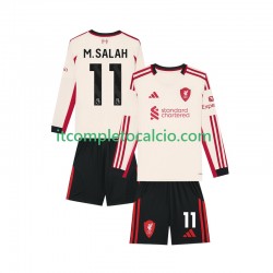 Maglia Liverpool Mohamed Salah 11 Divisa Away 2025-2026 Manica Lunga ,Bambino