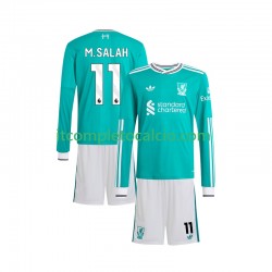 Maglia Liverpool Mohamed Salah 11 Terza Divisa 2025-2026 Manica Lunga ,Bambino