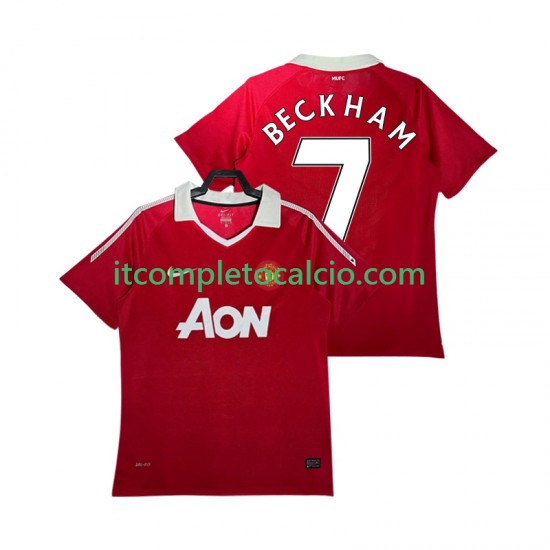 Maglia Manchester United BECKHAM 7 Retro Divisa Home 2011 2010 Manica Corta ,Uomo