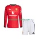 Maglia Manchester United Divisa Home 2025-2026 Manica Lunga ,Bambino