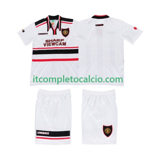 Maglia Manchester United Retro Divisa Away 1998 Manica Corta ,Bambino