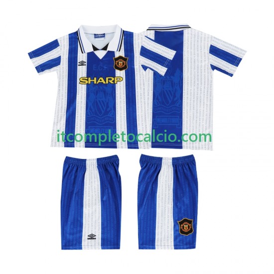 Maglia Manchester United 1996 Retro Terza Divisa 1994 Manica Corta ,Bambino