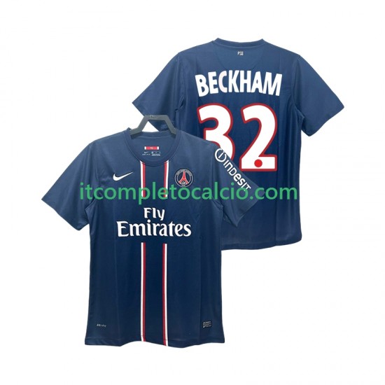 Maglia Paris Saint-Germain BECKHAM 32 2012 2013 Retro Divisa Home Manica Corta ,Uomo