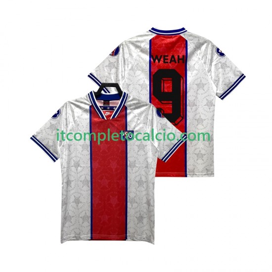 Maglia Paris Saint-Germain WEAH 9 1995 Retro Divisa Away 1994 Manica Corta ,Uomo