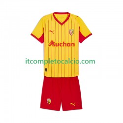 Maglia RC Lens Divisa Home 2025-2026 Manica Corta ,Bambino