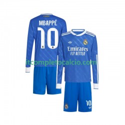 Maglia Real Madrid Mbappé Kylian 10 Terza Divisa 2025-2026 Manica Lunga ,Bambino