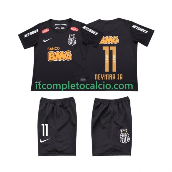 Maglia Santos NEYMAR JR 11 Classic 2012 2013 Retro Divisa Away Manica Corta ,Bambino