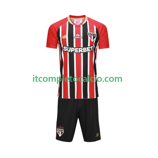 Maglia Sao Paulo Divisa Away 2025-2026 Manica Corta ,Bambino