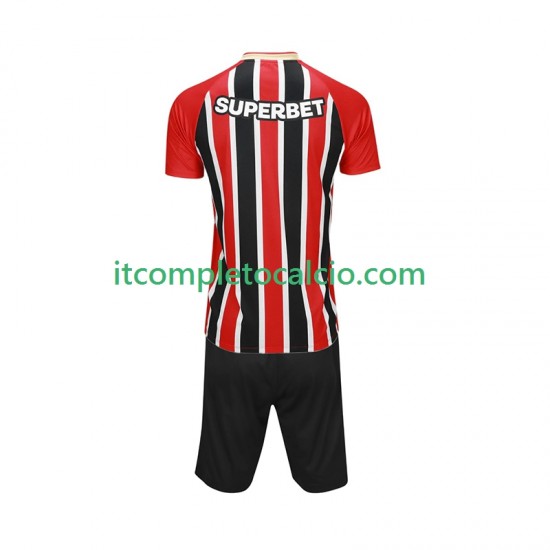 Maglia Sao Paulo Divisa Away 2025-2026 Manica Corta ,Bambino
