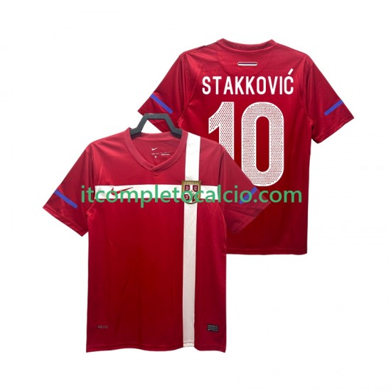 Maglia Serbia STAKKOVIC 10 Retro Divisa Home 2010 Manica Corta ,Uomo