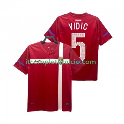 Maglia Serbia VIDIC 5 Retro Divisa Home 2010 Manica Corta ,Uomo