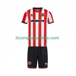 Maglia Sheffield United Divisa Home 2025-2026 Manica Corta ,Bambino