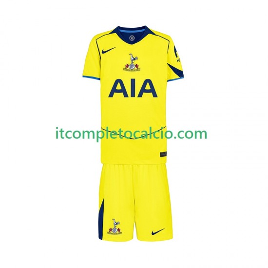 Maglia Tottenham Hotspur Terza Divisa 2025-2026 Manica Corta ,Bambino