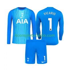 Maglia Tottenham Hotspur Guglielmo Vicario 1 Portiere Divisa Away 2025-2026 Manica Lunga ,Bambino