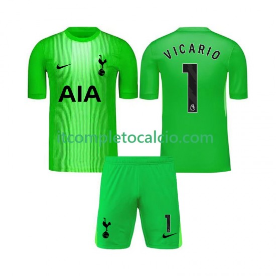 Maglia Tottenham Hotspur Guglielmo Vicario 1 Portiere Divisa Home 2025-2026 Manica Corta ,Bambino