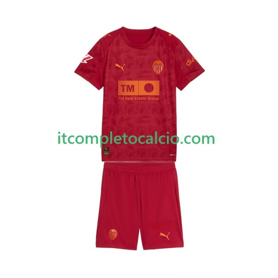 Maglia Valencia CF Divisa Away 2025-2026 Manica Corta ,Bambino