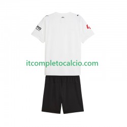 Maglia Valencia CF Divisa Home 2025-2026 Manica Corta ,Bambino
