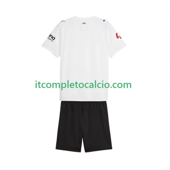 Maglia Valencia CF Divisa Home 2025-2026 Manica Corta ,Bambino