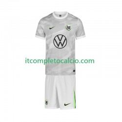 Maglia VfL Wolfsburg Divisa Away 2025-2026 Manica Corta ,Bambino