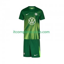 Maglia VfL Wolfsburg Divisa Home 2025-2026 Manica Corta ,Bambino