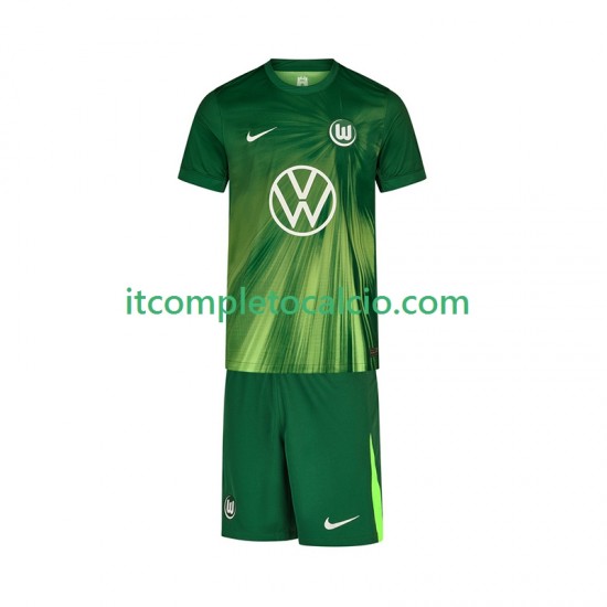 Maglia VfL Wolfsburg Divisa Home 2025-2026 Manica Corta ,Bambino