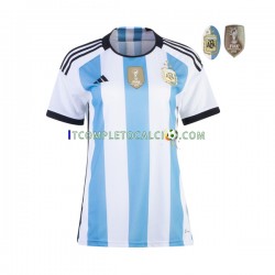 Maglia Argentina 3 Stars Divisa Home Mondiali 2022 Manica Corta,Donna
